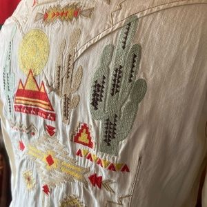 Ryan Michael embroidered cotton snap western shirt